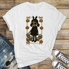 Halloween T-Shirt - Coquette Scary Girl Design on Premium Tee - Funny Graphic Tee with Tracked UK Post