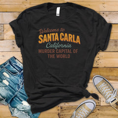 80s Movie Parody T-Shirt - Welcome to Santa Carla Design on Premium Tee - Funny Graphic Tee with Tracked UK Postage