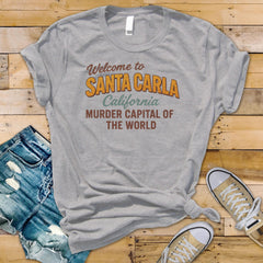 80s Movie Parody Shirt: Santa Carla Graphic Tee - Softstyle Tee - Fast UK Tracked Postage