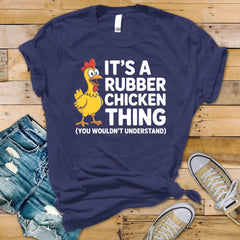 Rubber Chicken Graphic Tee: Funny Slogan Softstyle Tee - Fast UK Tracked Postage