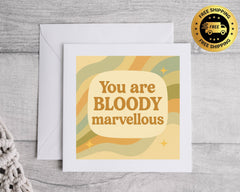 Personalised Thank You Card: Bloody Marvellous Design - Fast UK Post