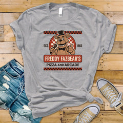 Movie Parody T-Shirt - Freddy Pizza and Arcade Design on Premium Tee - Funny Graphic Tee with Tracked UK Postage