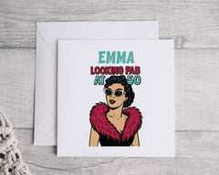 Personalised 50th Birthday Card For Her: Looking Fab Design Fast UK Post