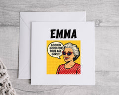 Personalised 50th Birthday Card: "Looking Good" Design, Fast UK Post