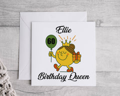 Personalised 60th Birthday Card: Birthday Queen, Fast UK Post