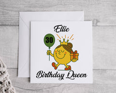 Personalised 30th Birthday Card: Birthday Queen Design, Fast UK Post