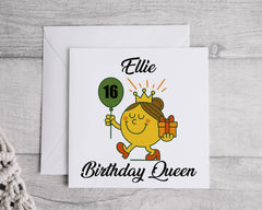 Personalised 16th Birthday Card: Birthday Queen Design, Fast UK Post