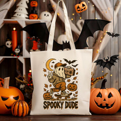 Personalised Halloween Bag - Spooky Dude Design - Trick or Treat Bag - Custom Name - Kids Sweet Premium Tote Bag - Free UK Tracked Shipping