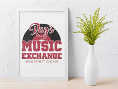 80s Movie Parody Framed Print - Rays Music Exchange Design - Fast and Free UK Tracked Post.