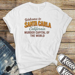 80s Movie Parody T-Shirt - Welcome to Santa Carla Design on Premium Tee - Funny Graphic Tee with Tracked UK Postage