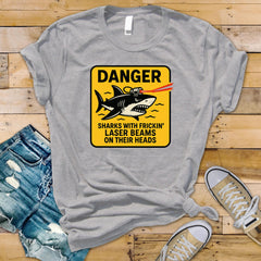 Sharks with Laser Beams T-Shirt – 90s Movie Parody Tee