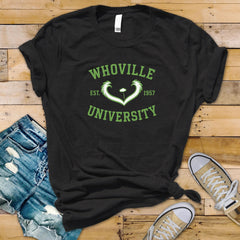 Movie Parody Christmas T-Shirt - Whoville University Est.1957 Design- Premium Tee UK Tracked Postage