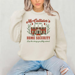 Christmas Sweatshirt: McCallister's Home Security, Gildan Heavyweight