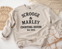 Christmas Movie Parody Sweatshirt - Scrooge and Marley Counting House Design on Gilden Heavyweight - Graphic Top with Tracked UK Postage