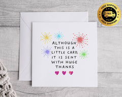 Personalised Thank You Card: Firework Design, Fast UK Post