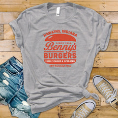 TV Show Parody T-Shirt - Benny's Burgers Design on Premium Tee - Funny Graphic Tee with Tracked UK Postage