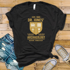 Dr. Jones Movie Parody Shirt: Funny Archaeology Graphic Tee - Fast Tracked UK Shipping