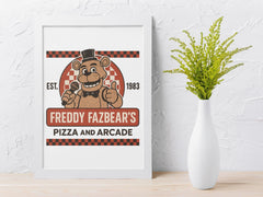 Movie Parody Framed Print - Freddy Pizza and Arcade Design - Fast and Free UK Tracked Post.