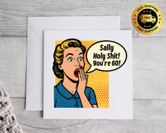 Personalised 60th Birthday Card: "Shit 60" Design, Fast UK Post