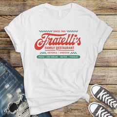 Fratelli's Family Restaurant Movie Shirt: 80s Parody, Fast Tracked UK Postage