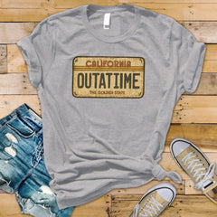 BTTF Movie Shirt: OUTATIME Graphic Tee - Fast Tracked UK Postage