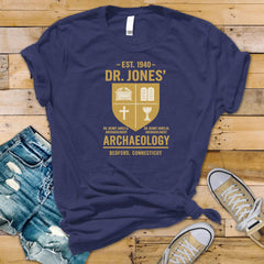 Dr. Jones Movie Parody Shirt: Funny Archaeology Graphic Tee - Fast Tracked UK Shipping