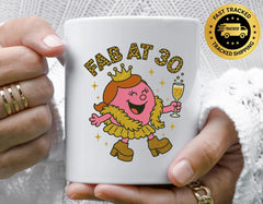 Personalised 30th Birthday Mug - "Fab at 30" - Fast Tracked shipping
