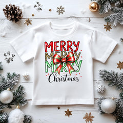 Kids Christmas Shirt: Xmas Coquette Bow - Gildan Heavyweight Cotton