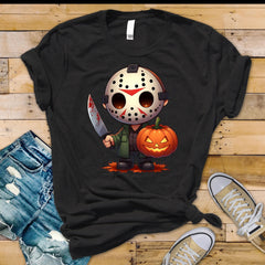 Horror T-Shirt: Chibli Jason Mask, Fast UK Tracked Post