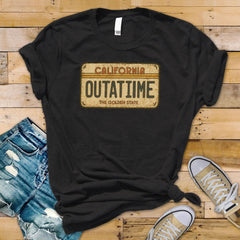 BTTF Movie Shirt: OUTATIME Graphic Tee - Fast Tracked UK Postage