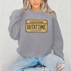 Movie Parody Sweatshirt: BTTF Number Plate, Gildan Heavyweight Blend - Fast Tracked UK Shipping