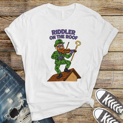 Riddler on the Roof Shirt: Movie Parody Graphic Tee - Fast Tracked Shipping