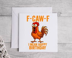 Personalised Birthday Card, F-CAW-F Design - Funny Custom Card Fast UK Post!