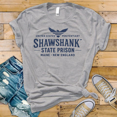 Movie Parody Graphic Tee | Shawshank Prison Design | Unisex Softstyle Wear - Fast Tracked UK Shipping