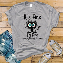 Funny 'It's Fine' Graphic T-Shirt – Soft Cotton Tee