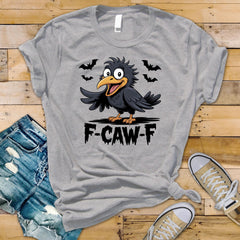 F-Caw-F Crazy Black Crow Design - Unisex Graphic Tee: Tracked UK Shipping
