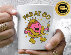Personalised 60th Birthday Mug: Custom Name, Multiple Colors - Fast UK Tracked Shipping