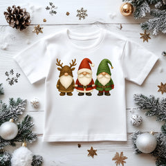Kids Christmas Shirt: 3 Xmas Gnomes - Gildan Heavyweight Cotton