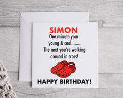 Funny Crocs Birthday Card - Personalised Card