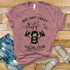 Funny Shirt - Bat Shit Crazy Social Club Design ! Tracked UK Shipping