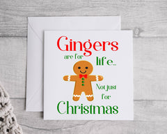Funny Christmas Card - Gingers are for Life Design - Fast UK Post