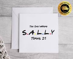 Personalised 21st Birthday Card: Friends Style Name Turns 21 Design