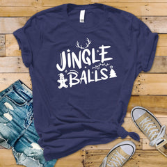 Funny Christmas Graphic T-Shirt: Tinsel Tits, Jingle Balls