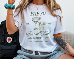 Customised 30th Birthday Shirt - Fab 30 Design - Custom Name option