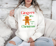 Funny Christmas Hoodie : Gingers are for Life - Unisex Heavy Blend -Fast UK Tracked Post