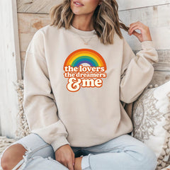 Funny Christmas Sweatshirt: The Lovers, The Dreamers & Me - The Rainbow Connection Xmas Design