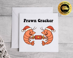 Funny Christmas Card - Prawn Cracker Design - Fast UK Post