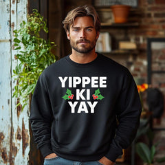 Christmas Jumper - Yippiee Ki Yay Design - Adult & Kids Xmas Sweater