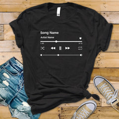 Custom Song Name T-Shirt - Personalised Music Tee - Worldwide Shipping