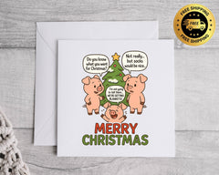 Funny Christmas Card - Pigs in Blankets Design - Fast UK Post